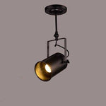 Lustre rétro à LED en métal noir avec plusieurs spots cylindres Loft