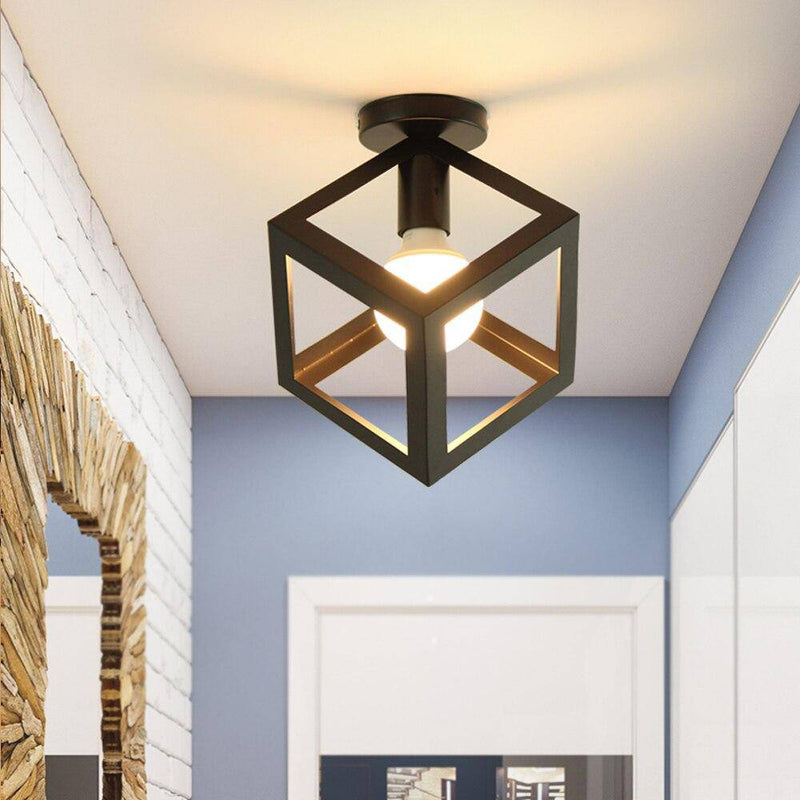 Plafonnier design à LED avec cage en métal coloré Loft