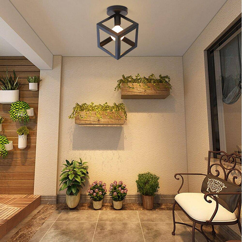 Plafonnier design à LED avec cage en métal coloré Loft