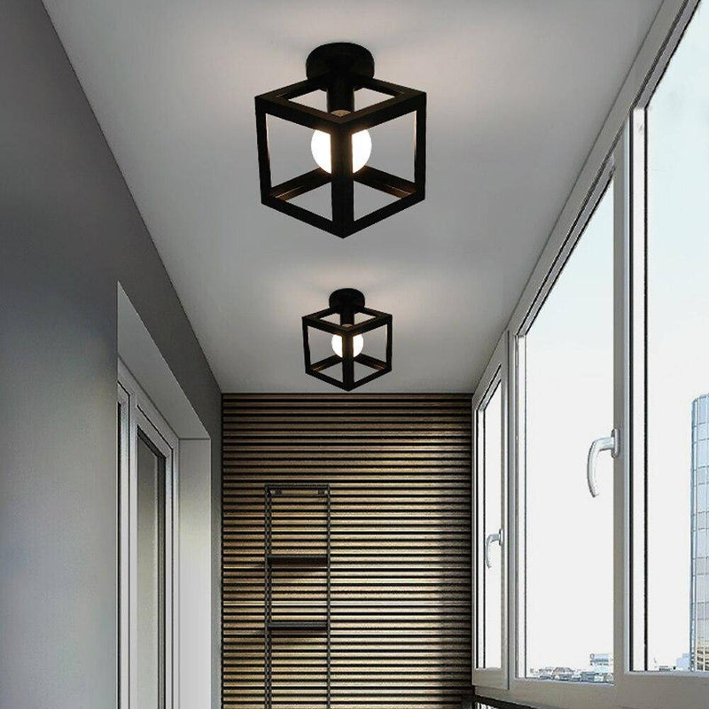 Plafonnier design à LED avec cage en métal coloré Loft