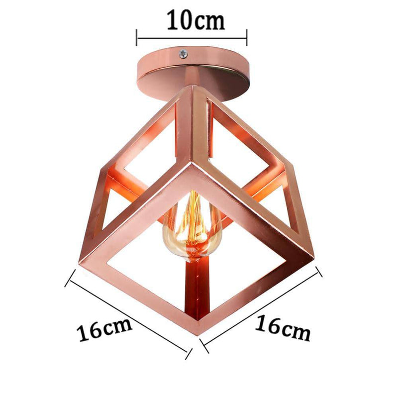 Plafonnier design à LED avec cage en métal coloré Loft