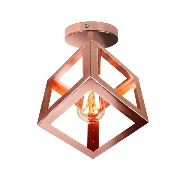 Plafonnier design à LED avec cage en métal coloré Loft
