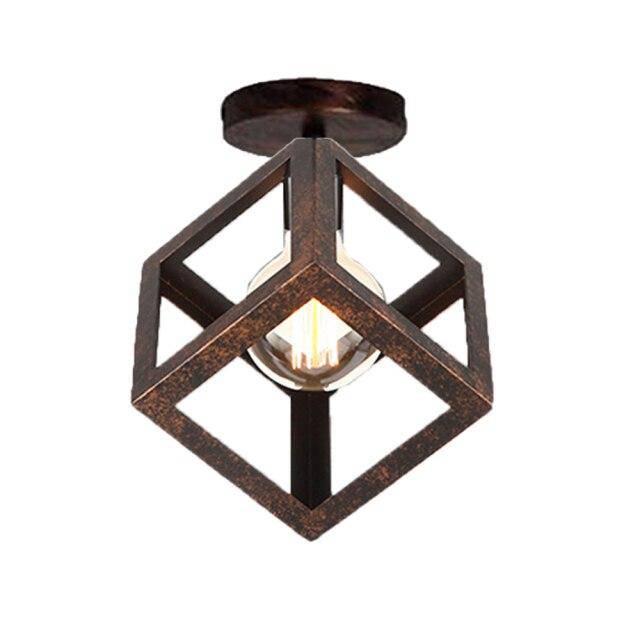 Plafonnier design à LED avec cage en métal coloré Loft