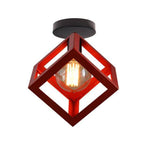 Plafonnier design à LED avec cage en métal coloré Loft
