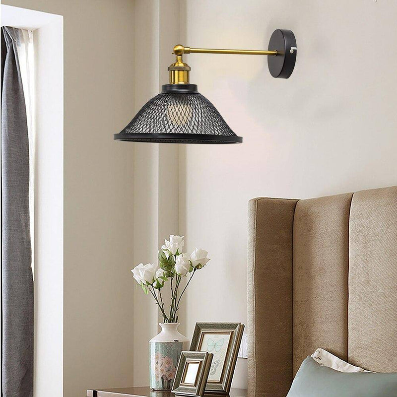 wall lamp LED wall design with lampshade black metal cage Retro