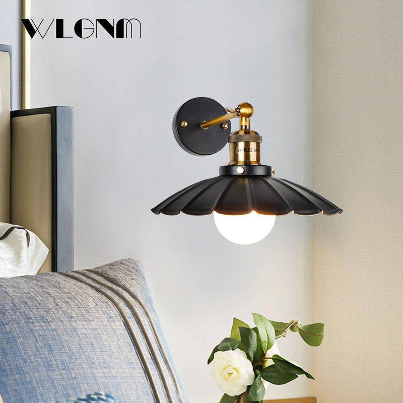 wall lamp Retro LED wall light with lampshade metal tile Home