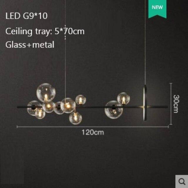Suspension design à LED avec plusieurs sphères en verre Loft