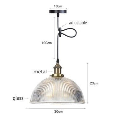 Suspension vintage LED avec abat-jour en verre Bertha - vue 21 sur 25