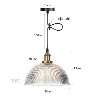 Lámpara de suspensión LED vintage con pantalla de cristal Bertha