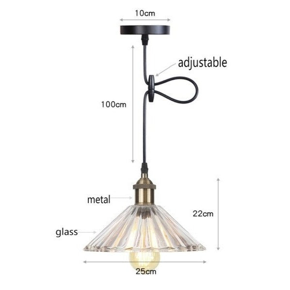 Suspension vintage LED avec abat-jour en verre Bertha - vue 26 sur 25