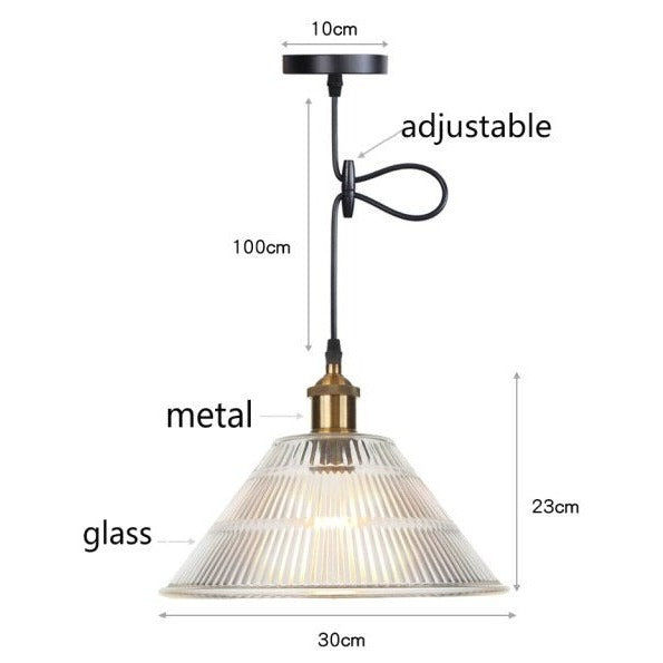 Suspension vintage LED avec abat-jour en verre Bertha - vue 9 sur 25