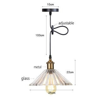 Suspension vintage LED avec abat-jour en verre Bertha - vue 25 sur 25