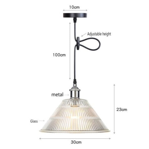 Suspension vintage LED avec abat-jour en verre Bertha - vue 10 sur 25