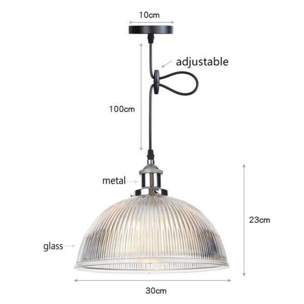 Suspension vintage LED avec abat-jour en verre Bertha - vue 17 sur 25