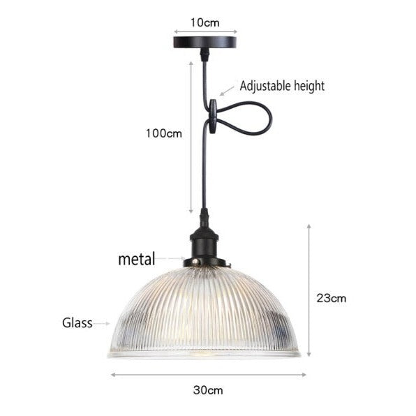 Suspension vintage LED avec abat-jour en verre Bertha - vue 19 sur 25