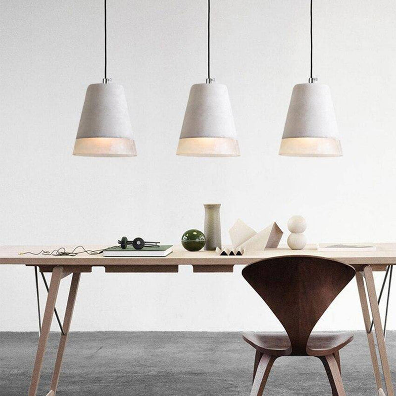 Cement LED design pendant with rounded lampshade Loft