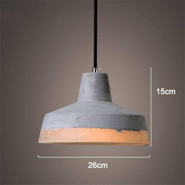 Lámpara de suspensión design cemento gris LED con pantalla redonda Loft