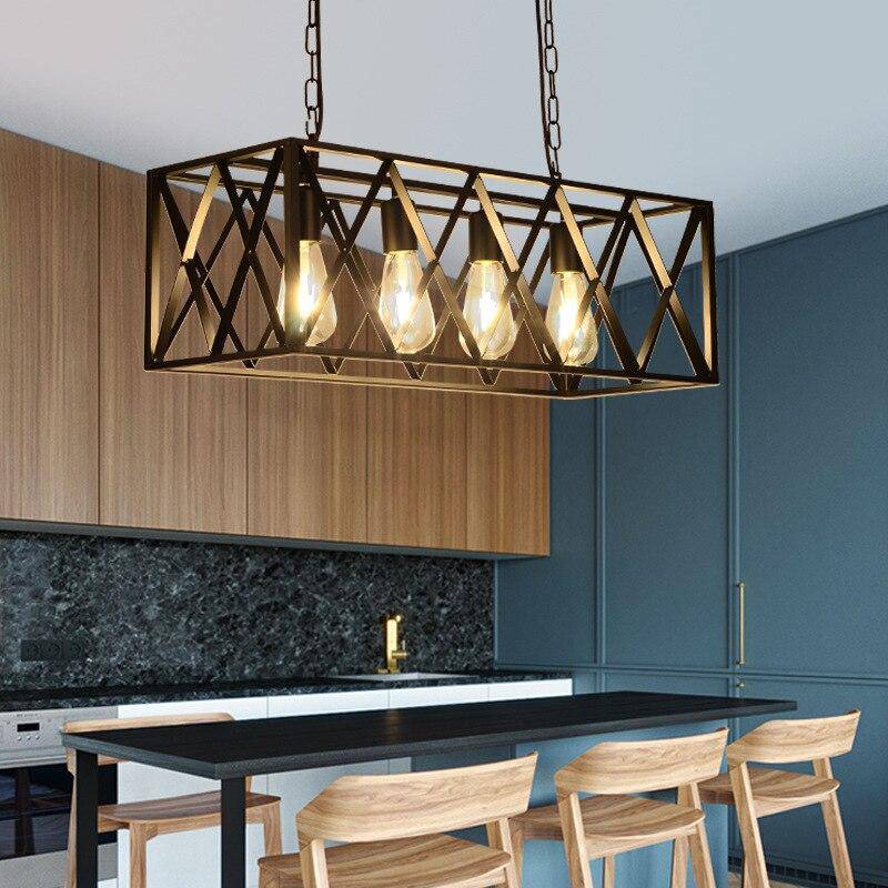 LED industrial pendant with metal cage Loft
