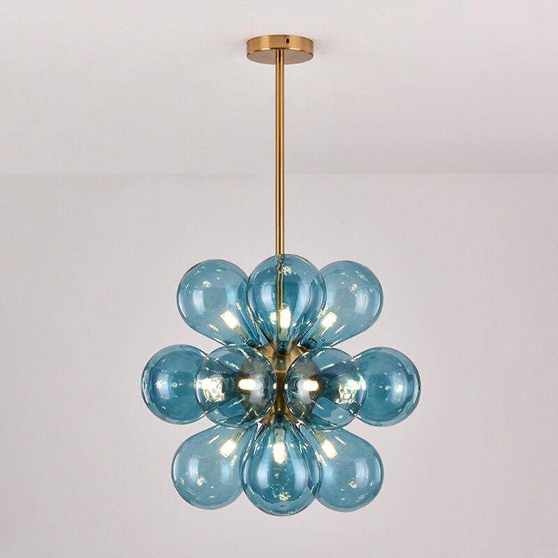 LED design pendant with coloured glass balls Hang