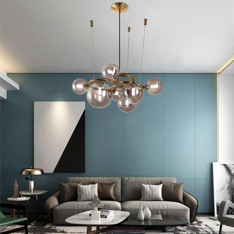 LED design chandelier with several glass balls Dining Hang