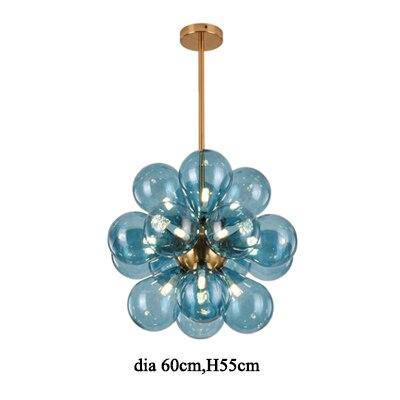 LED design pendant with coloured glass balls Hang