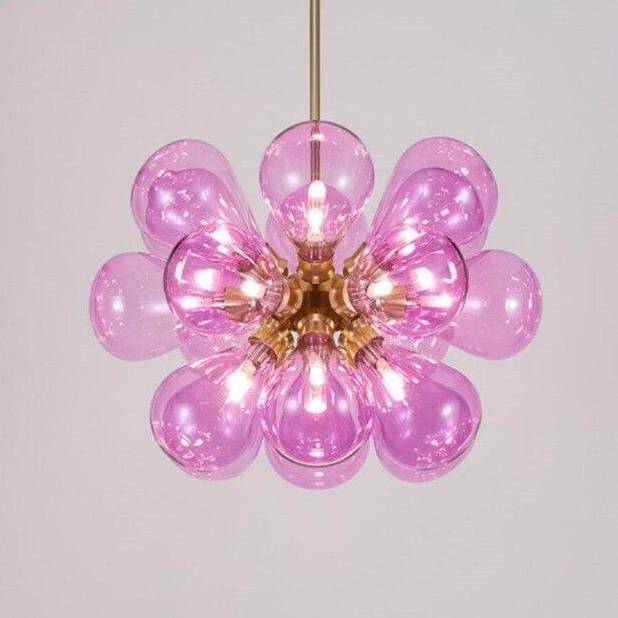 LED design pendant with coloured glass balls Hang
