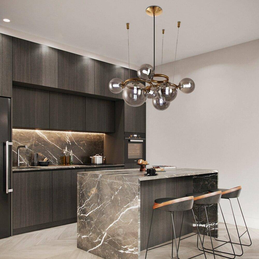 Lustre design à LED avec plusieurs boules en verre Dining Hang