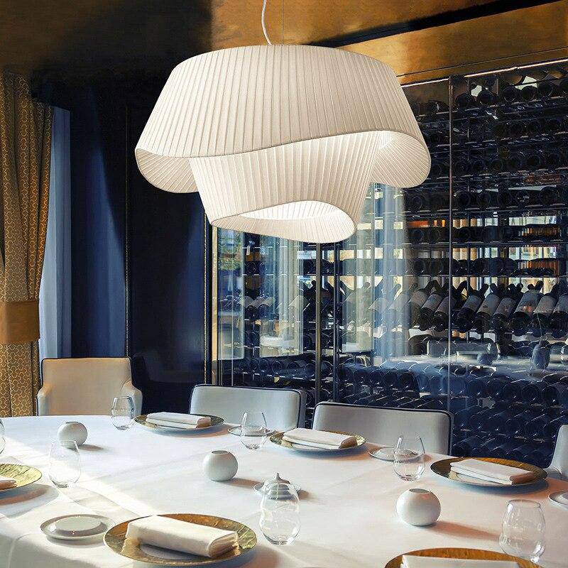 White LED design pendant lamp Fabric