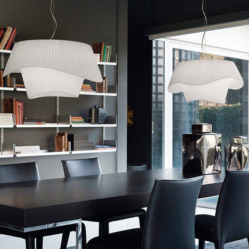 Lámpara de suspensión design LED blanco estilo tela