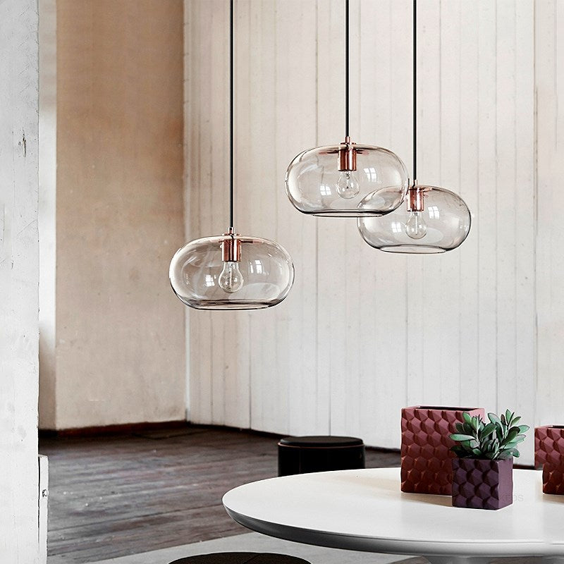 pendant light design with lampshade in rounded glass Pannas