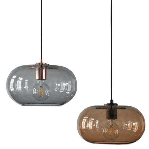 Suspension design avec abat-jour en verre arrondi Pannas - vue 6 sur 7