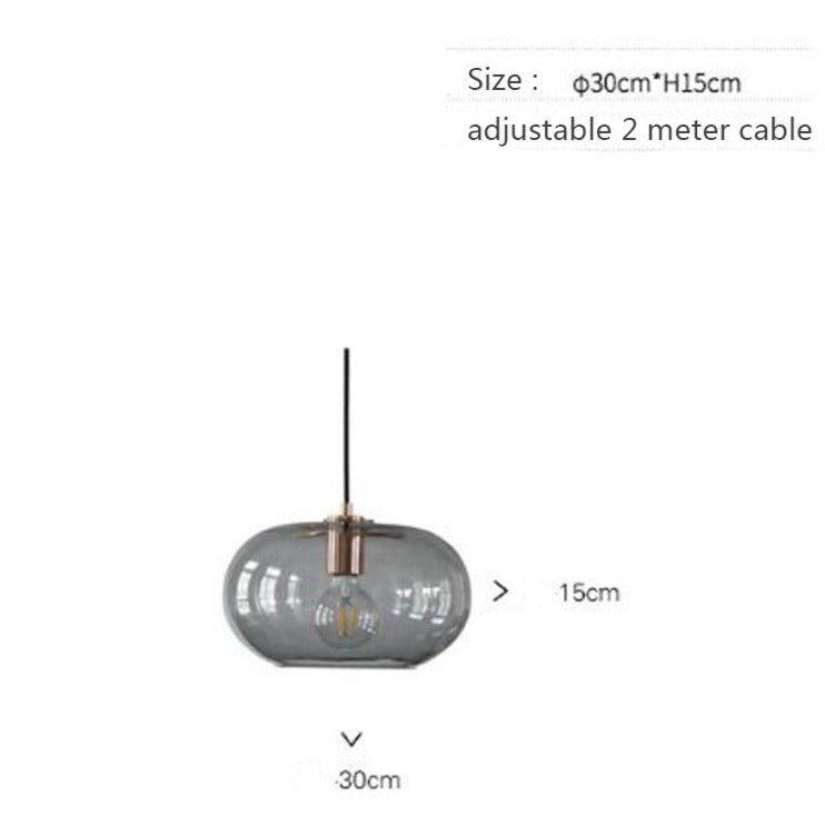 Lámpara de suspensión design con pantalla de cristal redonda Pannas