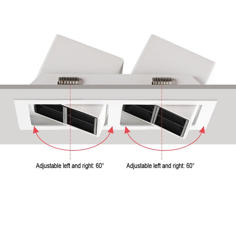 Spotlight modern square LED and 60° adjustable angle Dina
