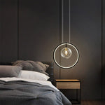 pendant light modern LED with ring and glass bubbles Cala