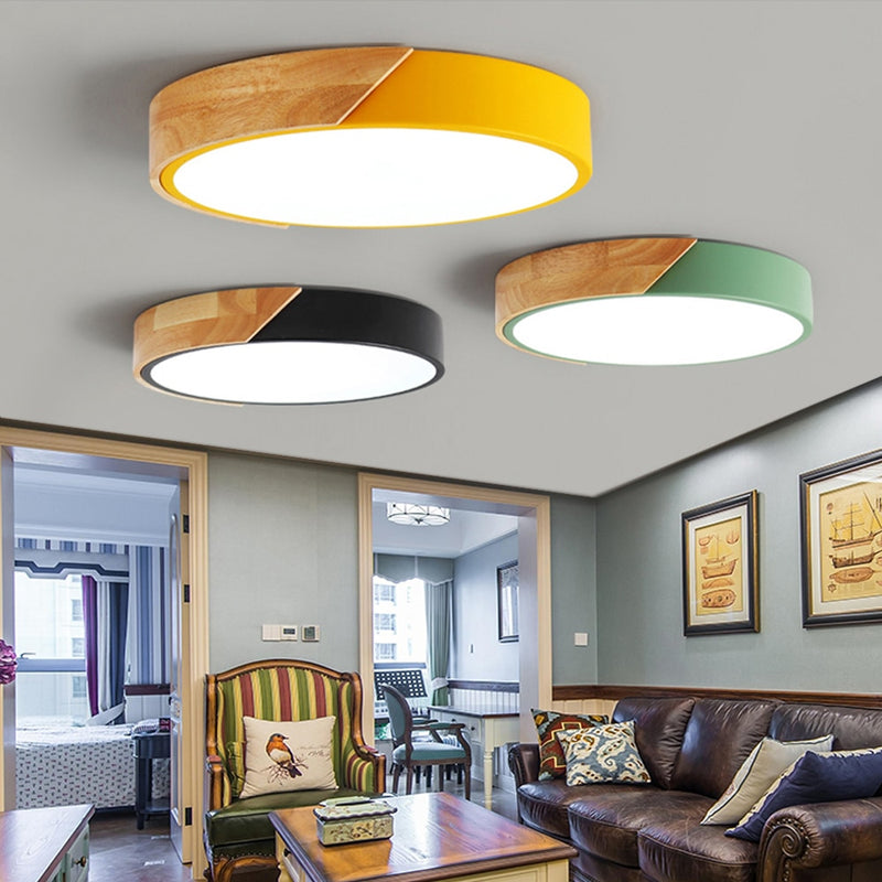 Modern round metallic ceiling light Leonidas