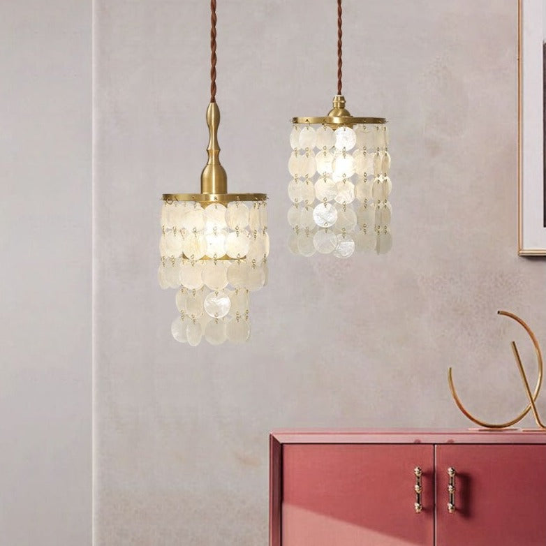 pendant light modern with mother-of-pearl tassels Mermadia