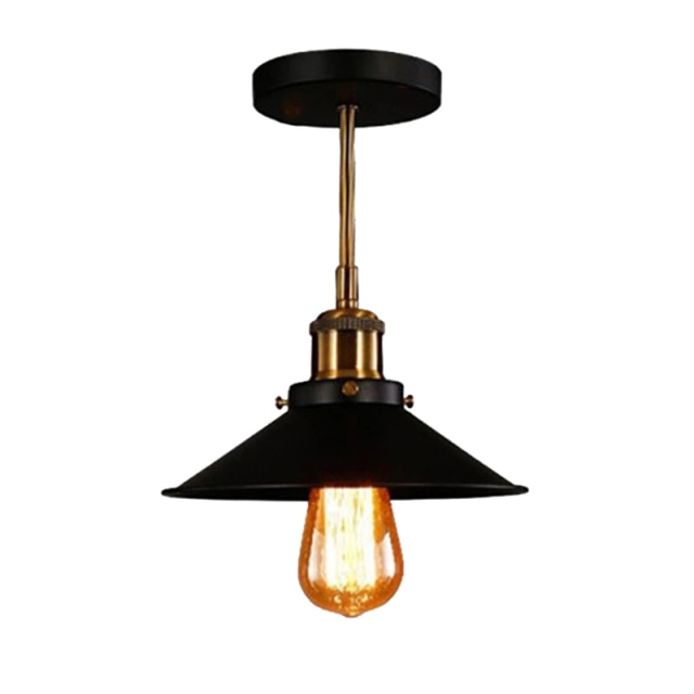 Plafonnier industriel à LED en métal doré et noir ajustable