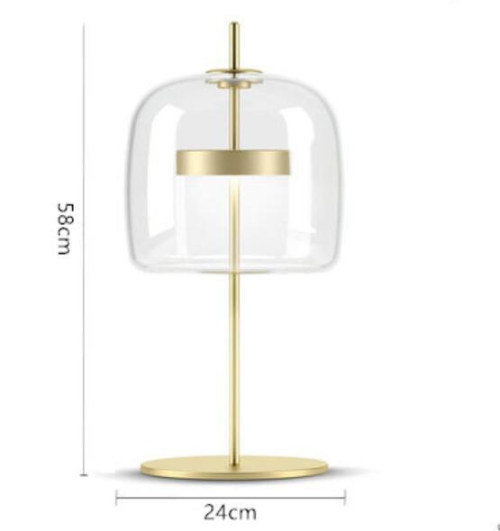 Lampe à poser design en verre fumé arrondi LED