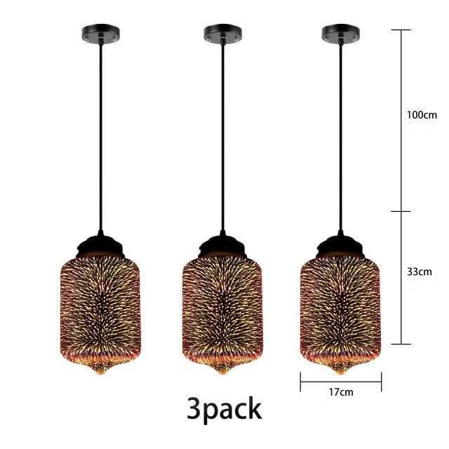 pendant light modern multicolored glass 3D Kaili