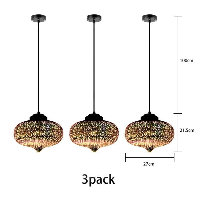 pendant light modern multicolored glass 3D Kaili