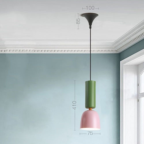 pendant light LED design with lampshade nordic colored Topaz