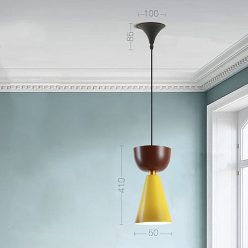 pendant light LED design with lampshade nordic colored Topaz