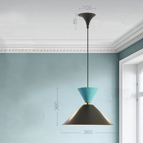 pendant light LED design with lampshade nordic colored Topaz