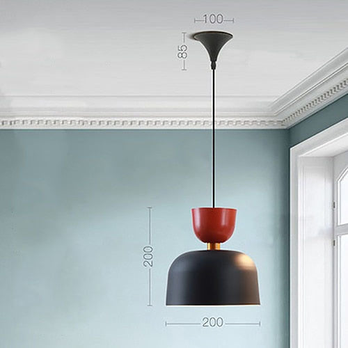 pendant light LED design with lampshade nordic colored Topaz