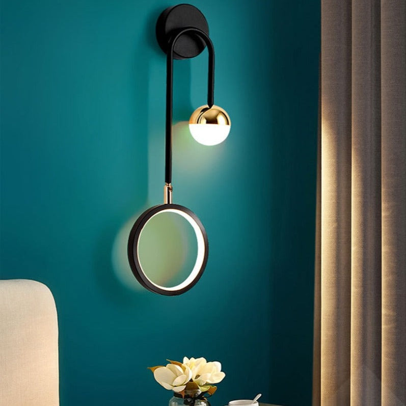 Applique murale design géométrique avec boule suspendue Oryna - vue 4 sur 9