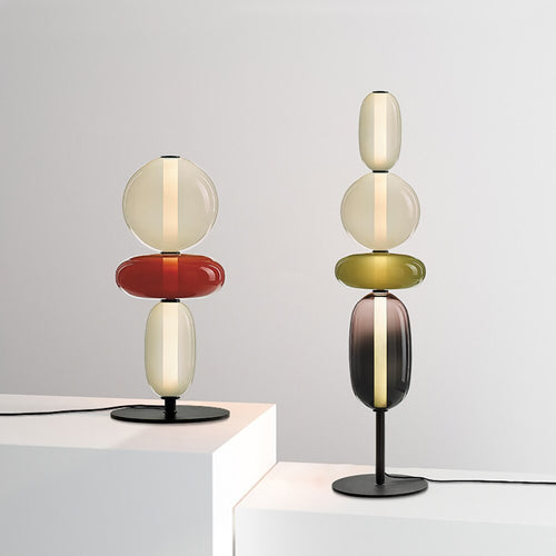 Lámpara de mesa LED moderna Albane en forma de piedras