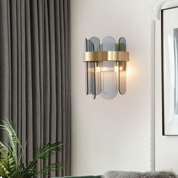 Lámpara de pared moderna con lamas de cristal Ciara