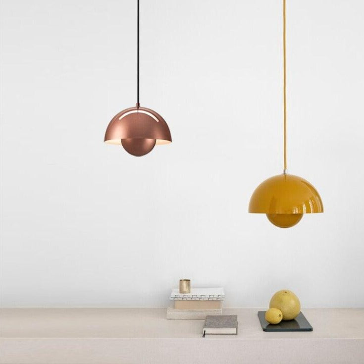 Suspension moderne avec abat jour demi-cercle coloré Maryana