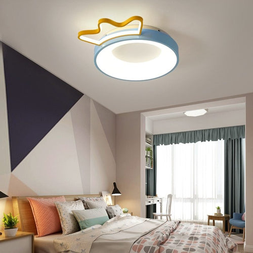 Children's LED ceiling light in the shape of a coloured crown Principesa