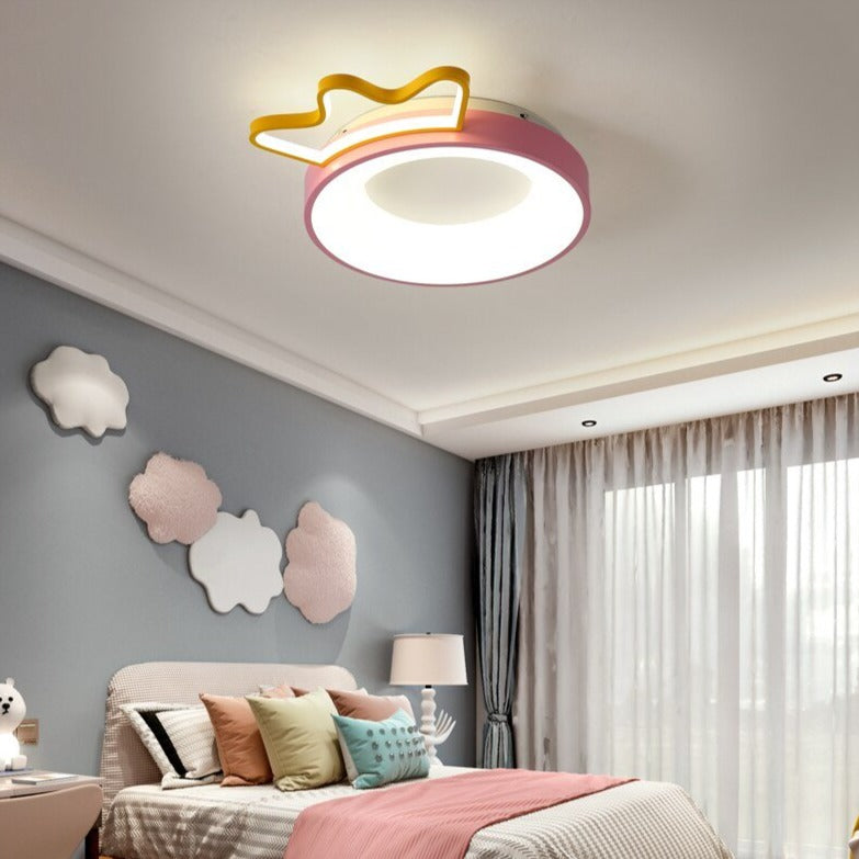 Lámpara de techo LED para niños en forma de corona de colores Principesa